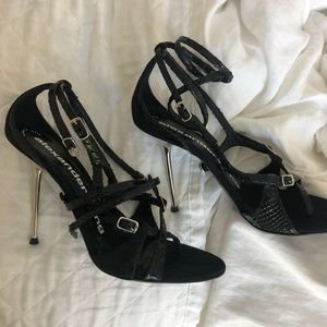 alexander wang black strap heels